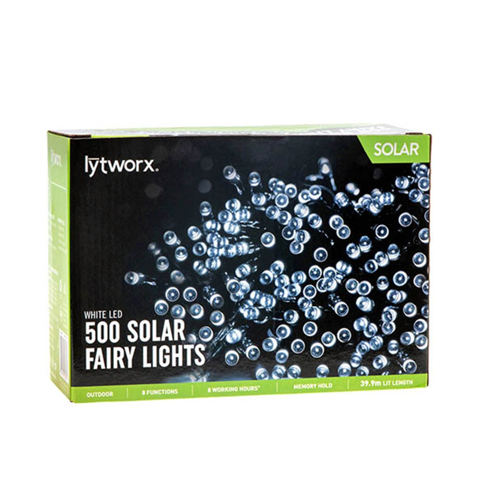 500 White Solar LED String Fairy Lights