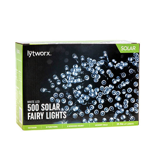 500 White Solar LED String Fairy Lights