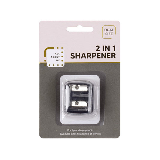 ALL ABOUT ME 2 in 1 Sharpener with 2 Sized Holes for Lip and Eye Pencils
