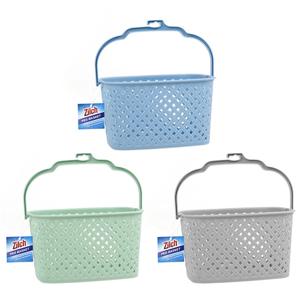 ZILCH Embossed Peg Basket - Blue, Green or Grey