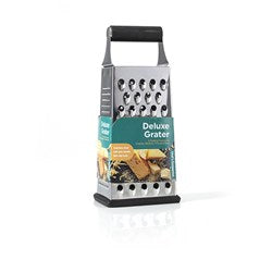 CHEF'S COMPANION Deluxe 4-Sided Grater with Black Rubber Grip Handle 22cm