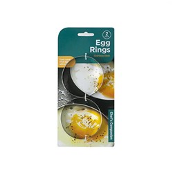 CHEF'S COMPANION Silver Egg Rings 7.5 diameter (2 Pack)