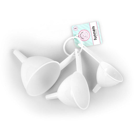 ICING ON THE SUGAR 3 Piece White Funnel Set (3 Sizes)