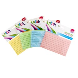 STUK Lined Sticky Notes 12.7x7.6cm  - Choose from Yellow, Green, Blue or Pink 50 Sheets