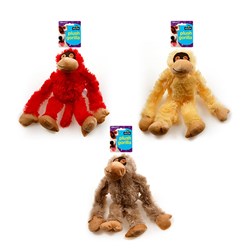 CHOMPERS Plush Gorilla Squeaky Dog Toy 31cm - Red, Yellow or Brown