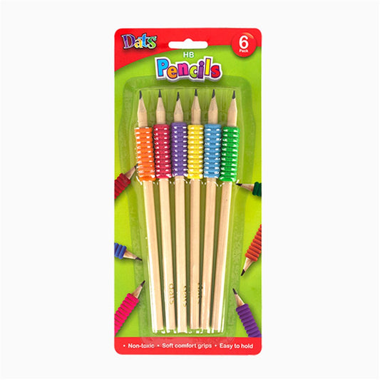HB Pencils with Soft Comfort Grip 6 Pack