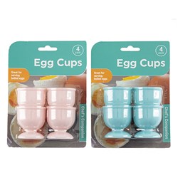 CHEF'S COMPANION Plastic Egg Cups 4 Pack - Blue or Pink