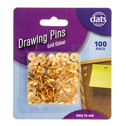 Gold Drawing Pins 100 Pack