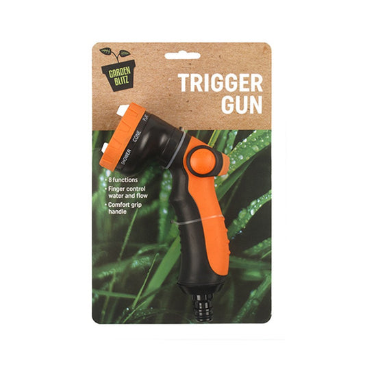 GARDEN BLITZ Orange/Black Garden Adjustable Trigger Gun 8 Function