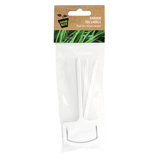 GARDEN BLITZ White Garden Tee Labels 12.7cm (10 Pack)
