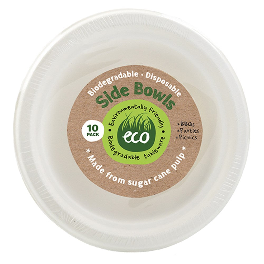 ECO White Biodegradable Round Bowls 10 Pack (18cm)