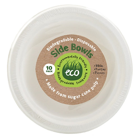 ECO White Biodegradable Round Bowls 10 Pack (18cm)