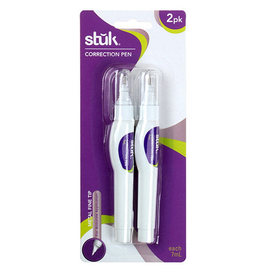 STUK Metal Fine Tip Correction Pen 7ml (2 Pack)