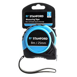 STANFORD Tape Measure with Blade Stop and Wrist Strap 8m/25mm
