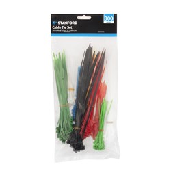STANFORD 6 Colours Cable Tie Set - Assorted Sizes 300 Pack
