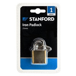 STANFORD Iron Padlock with Brass Coating 25mm