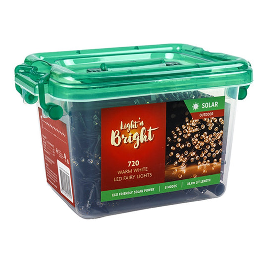 LIGHT'N BRIGHT 720 Warm White LED Fairy Lights (Solar)