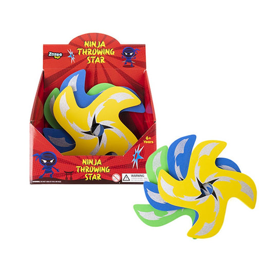 ZOZEE TOYS Foam Ninja Throwing Star – Green, Blue or Yellow