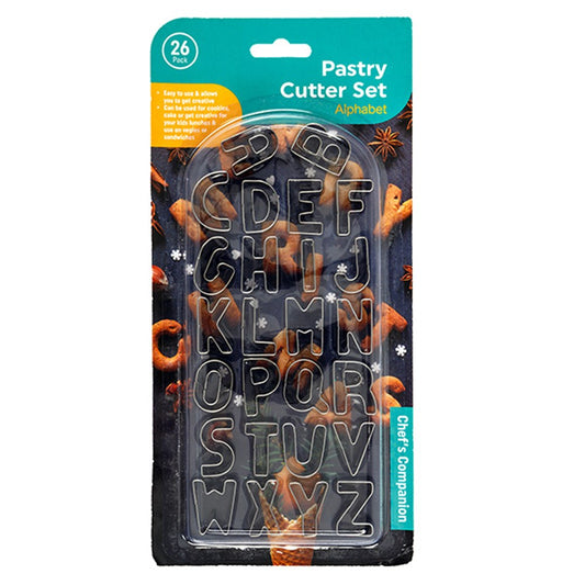 CHEF'S COMPANION Silver Alphabet Pastry Cutter Set (26 Pieces)