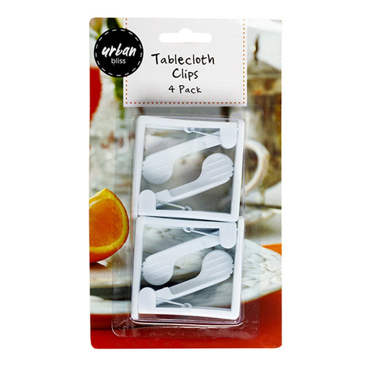 URBAN BLISS 4 White Tablecloth Clips 5.5x6cm