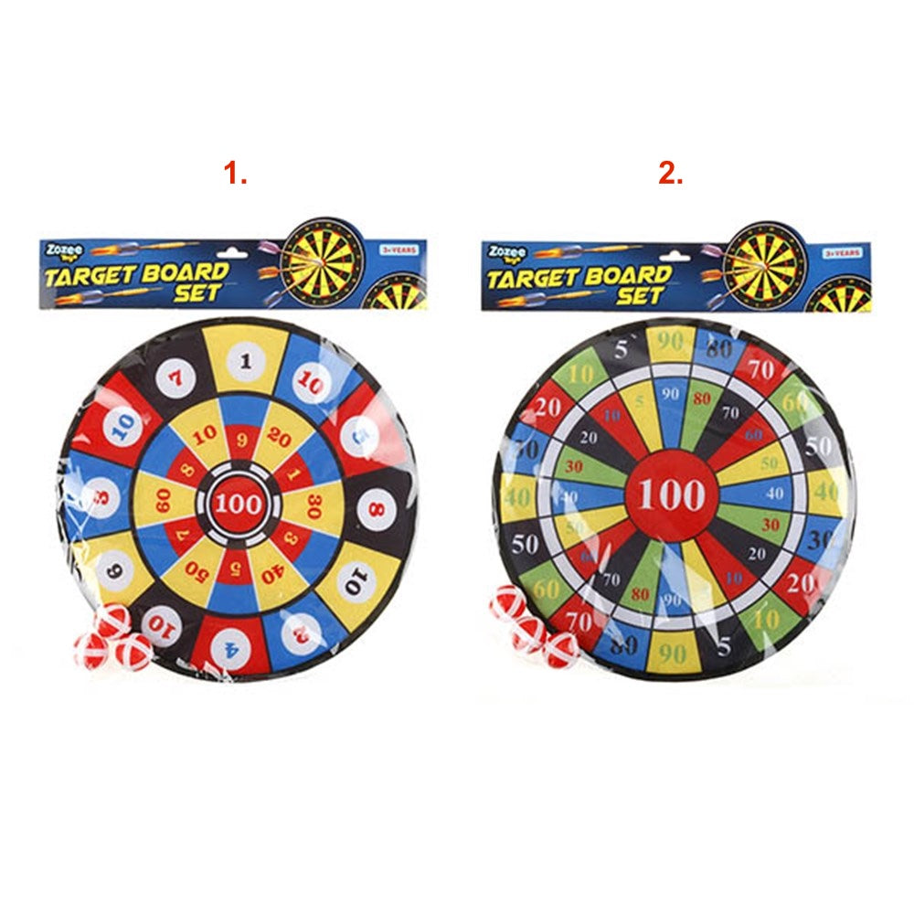 ZOZEE TOYS Target Board Set – Felt Target Board and 3 Hook and Loop Balls (2 Target Board Designs)