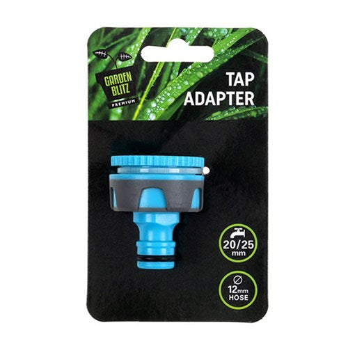 GARDEN BLITZ Tap Adapter Blue/Charcoal for Tap 20/25mm and Hose 12mm