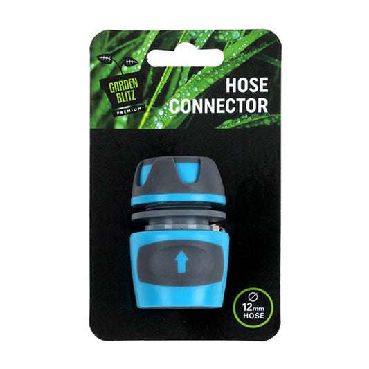 GARDEN BLITZ Blue/Black Garden Hose Connector Fits 12mm Hose