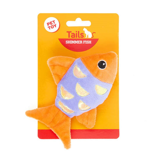 TAILS Orange/Lilac Shimmer Fish Cat Plush Toy