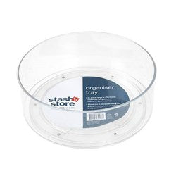 STASH'N STORE Clear Round Rotating Organiser 23x23x8.7cm