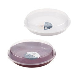 STASH'N STORE Platter Tray with Clear Lid 36x4.3cm - Burgundy or White