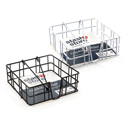 STASH'N STORE Napkin Holder 18x18x6cm - Black or White