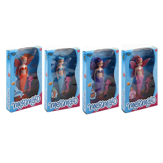 ZOZEE TOYS Mermaid Doll 19cm - Orange, Blue, Purple or Pink