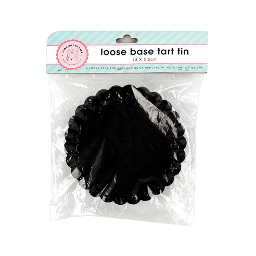 ICING ON THE CAKE Black Loose Base Tart Tin 13x2.5cm