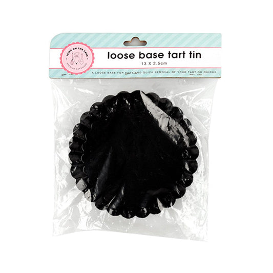 ICING ON THE CAKE Black Loose Base Tart Tin 13x2.5cm