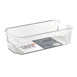 STASH'N STORE Clear Rectangle Organiser Tray 31x16x8.5cm
