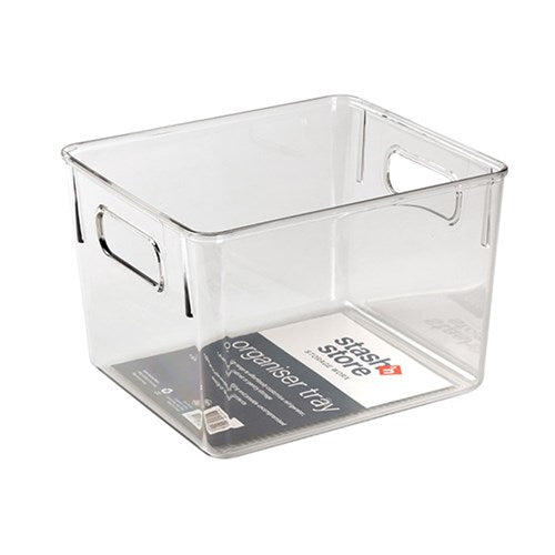 STASH'N STORE Clear Square Organiser Tray 22x19x14.5cm