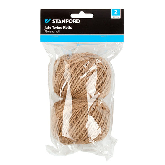 STANFORD Twine Jute Roll 75m (2 Pack)