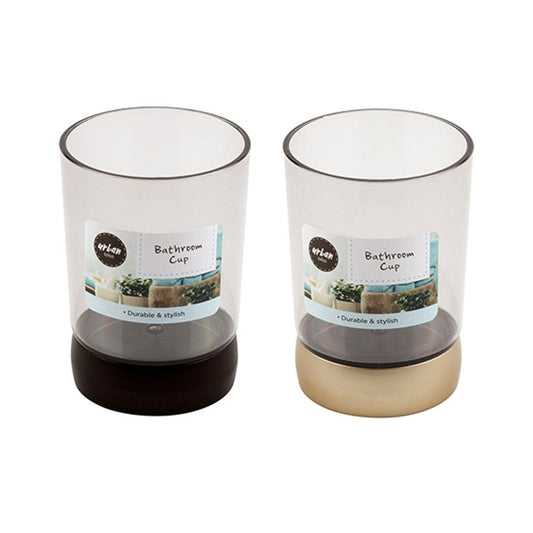 URBAN BLISS Clear Bathroom Cup 10.7x7.6cm - Black Matte or Matte Gold Base
