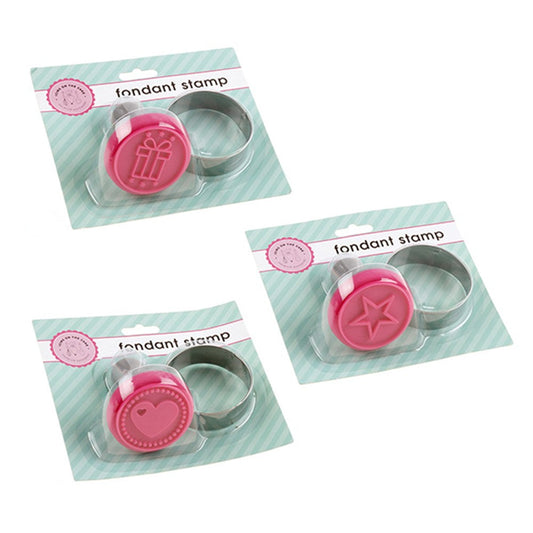 ICING ON THE CAKE Fondant Stamps 6x7.5cm - Heart, Star or Gift Box