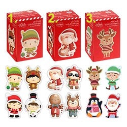 CHRISTMAS SPIRIT Cute Christmas Cut-Out Cards 7.5x11cm - Choose from 3 Festive Designs 20 Pack