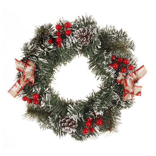 Christmas Traditional Green Red Accent Wreath or Table Centre Piece