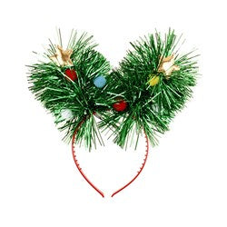 Novelty Christmas Tinsel, Pom Poms and Stars Headband 25cm