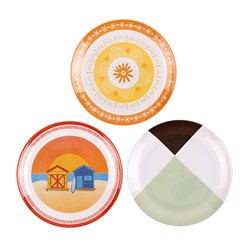 HOME MASTER Melamine Side Plate with Design 20cm Diameter - Choose from Beach Hut, Flower or Pattern
