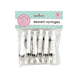 ICING ON THE CAKE Plastic Dessert Syringes 9x1cm (5ml) 12 Pack