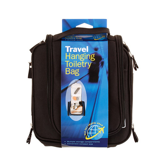 BLU SKY TRAVEL GEAR Black Travel Hanging Zip Closure Toiletry Bag