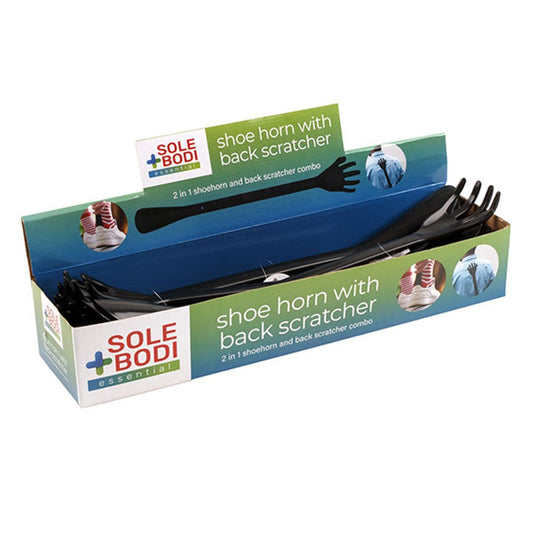 SOLE+BODI 2 in 1 BlackShoe Horn with Back Scratcher 49cm