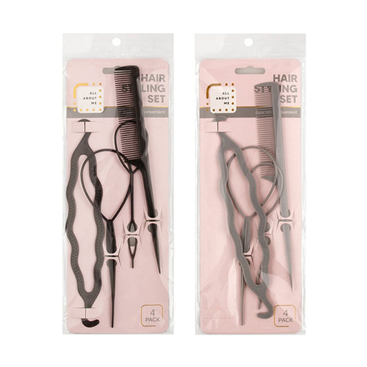 ALL ABOUT ME Hair Styling Set 4 Piece - Black or Grey