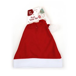 HOP INTO CHRISTMAS Red Plush Adult Santa Hat