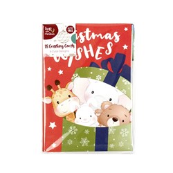 HOP INTO CHRISTMAS Cute Christmas Greeting Cards 10.7x15.5cm – Festive Designs 18 Pack