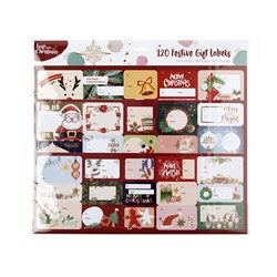 HOP INTO CHRISTMAS Glitter and Foil Festive Self-Adhesive Gift Labels 120 Pack